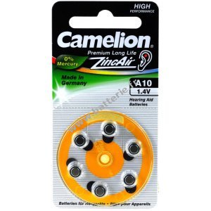 Camelion Pile pour appareil auditif A10 ZL10 PR70 PR536 AE10 DA10 10AE V10AT PR230 Blister de 6