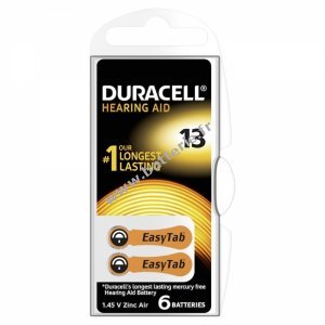 Duracell Pile pour appareil auditif 13AE / AE13 / DA13 / V13AT / PR48 / PR754 Blister de 6