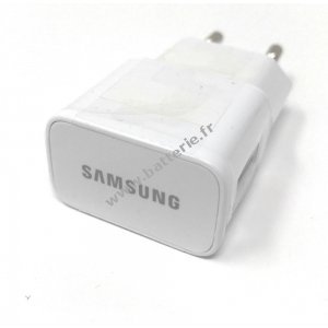 Chargeur / adaptateur de charge original Samsung pour Samsung Galaxy S3 / S3 mini /S5/S6/S7 2,0Ah Blanc