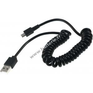 Goobay Cble USB spiral 1m avec connecteur Micro USB