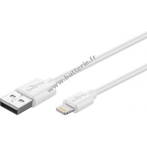 goobay Lightning MFi / USB sync et cble de chargement pour Apple iPhone/iPad Blanc