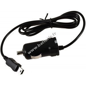 Powery Cble de chargement de voiture pour systmes de navigation avec antenne TMC intgre 12-24V  1x Mini-USB 1000mA