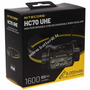 Nitecore HC70 UHE NL2160 Lampe frontale, lampe de tte, USB-C, max. 1600 lumens