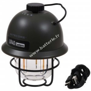 Nitecore LR40 Lanterne de camping 2 couleurs de lumire fonction powerbank noir