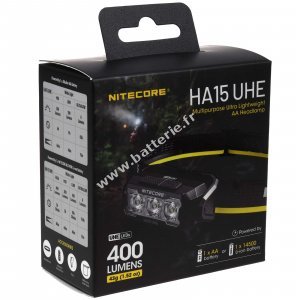 Nitecore HA15 UHE LED Lampe frontale, lampe de tte, max. 400 lumens