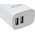 Powery Adaptateur multicharge avec 2 prises USB 2.4A Blanc