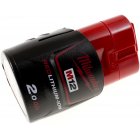 Batterie pour Milwaukee type M12 B2 / 4932430064 Rouge original