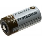 EagleTac CR123 A Batterie Li-Ion 16340 (CR123A, RC R123) 750mAh 3.7V IC Protection