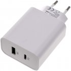 Chargeur rapide USB  2 ports USB-PD/QC Adapt er 45 W blanc