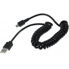 Goobay Cble USB spiral 1m avec connecteur Micro USB